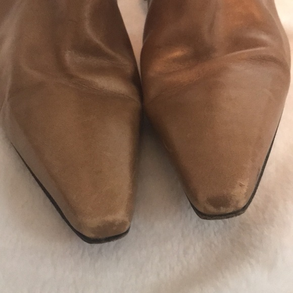 Stuart Weitzman butterscotch leather shimmer boots - Picture 2 of 6